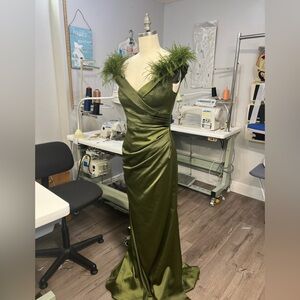 Olive green wedding/prom dress